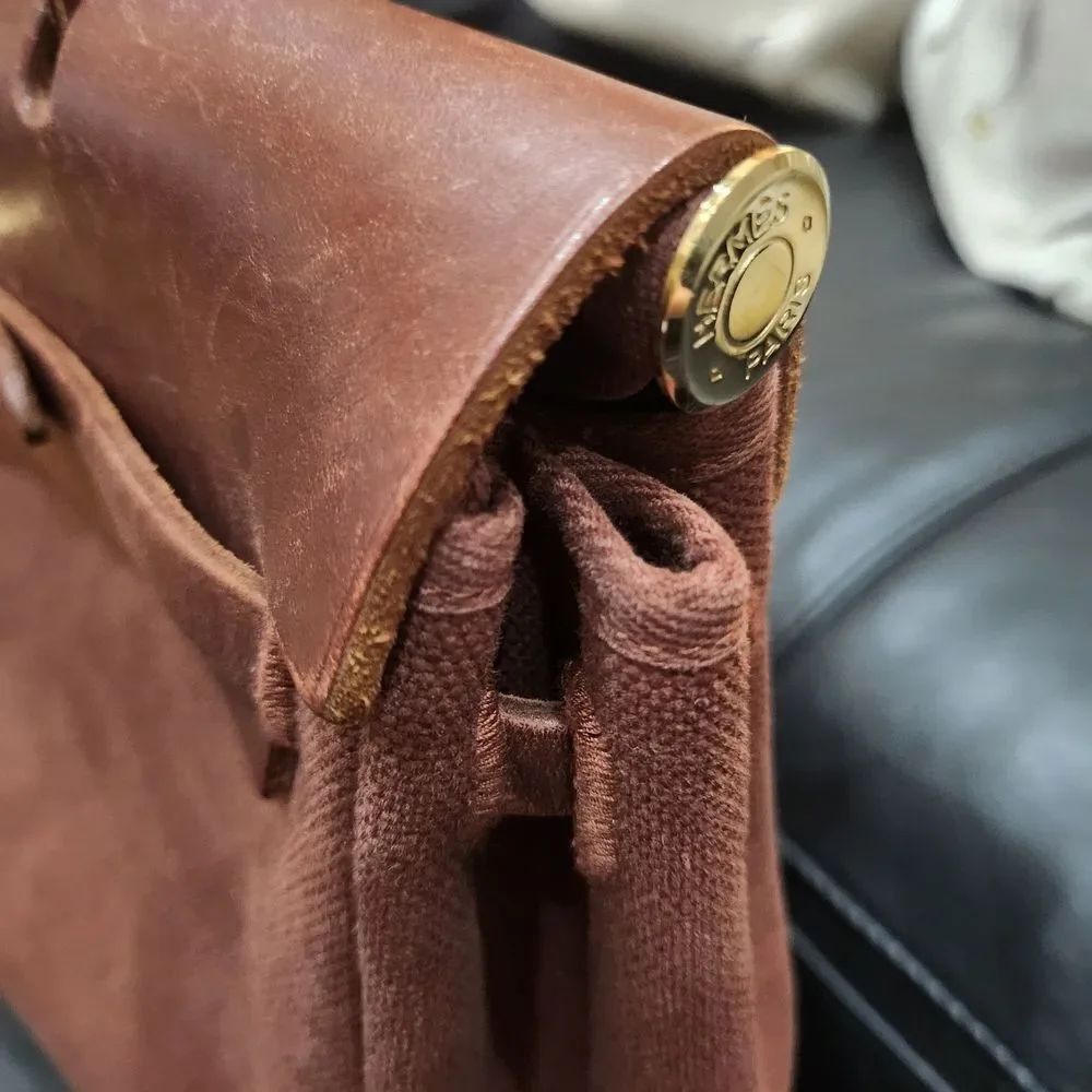 Hermes Herway Herbag 2 Bags In Brown & Beige Canvas And Leather Backpack/handbag - Picture 14 of 16